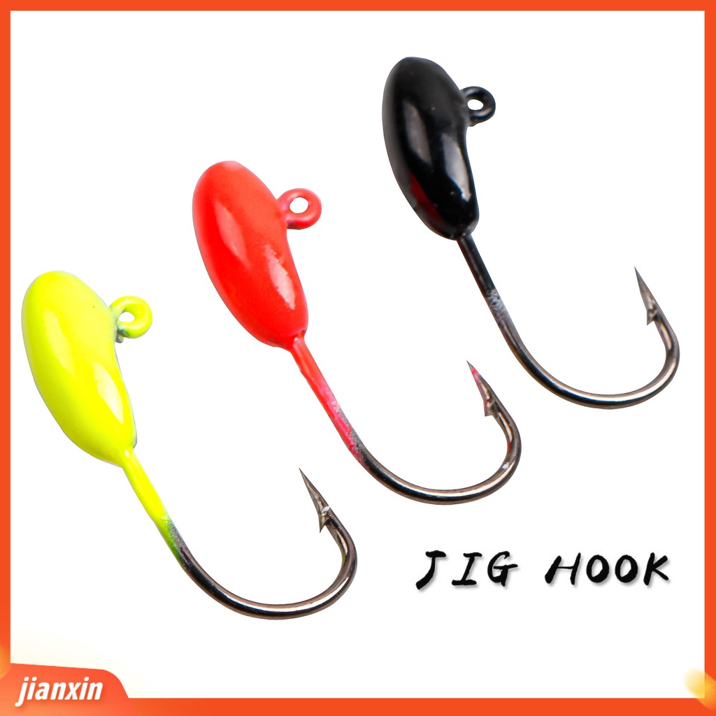 (In Stock) 10Pcs /Set 1.5g 2.4cm Kail Pancing Permukaan Halus Pemasangan Mudah Baja Karbon Tinggi Tajam Kepala Memimpin Umpan Jig Untuk Outdoor