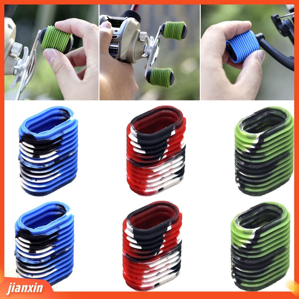 (In Stock) 6Pcs Karet Elastis Reel Pancing Grip Non-Slip Handle Knob Protection Cover