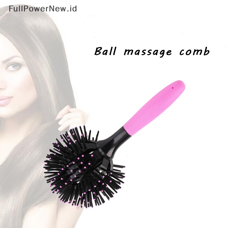 Power Sikat Rambut Bulat 3D Sisir Salon Make Up Alat Styling Bola 360derajat Magic ID