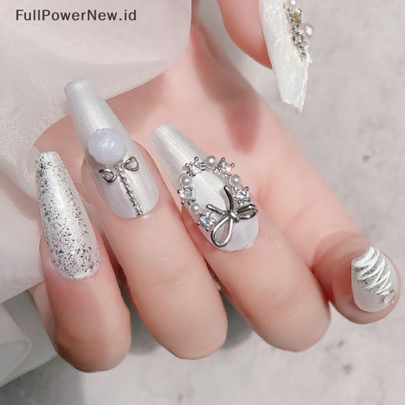 Power 3D Berlian Imitasi Kristal Nail Art Garland Mutiara Menjuntai Ch Natal Dekorasi Kuku ID