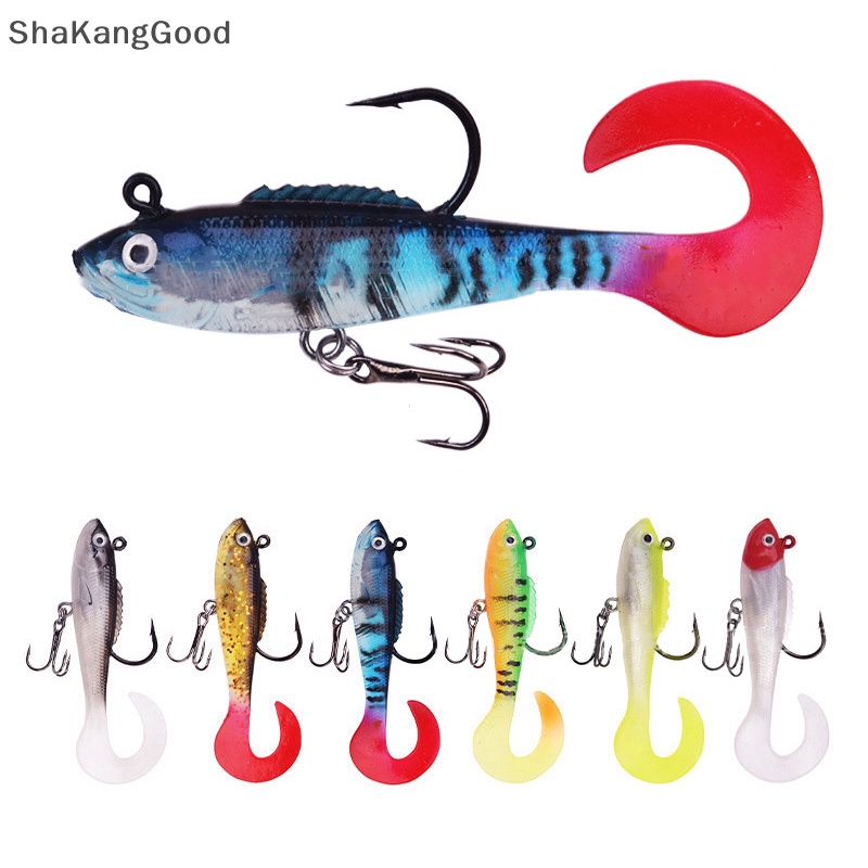 Kait Pancing Selip Umpan Lembut 6cm 4g Body Wobblers Tail Fishing Lures Buatan Renang Untuk Bass Pike Ikan Kecil Tackle SKK