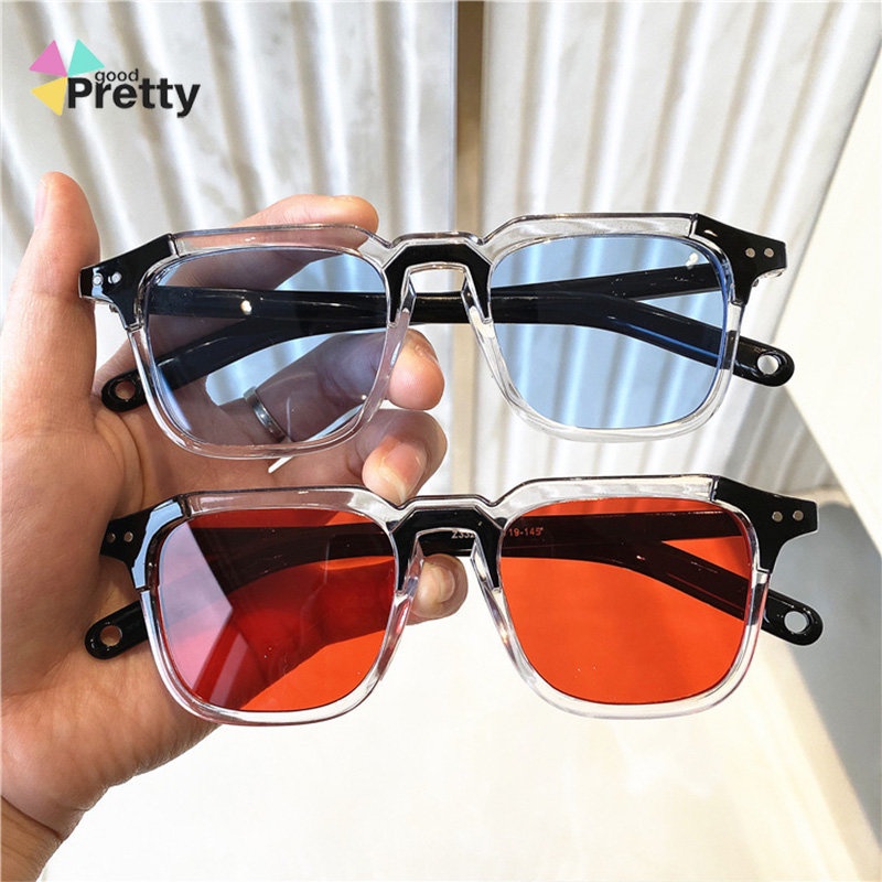 Kacamata Hitam Kacamata gaya terbaru Bingkai Persegi Korean Fashion Sunglasses Wanita Dan Pria