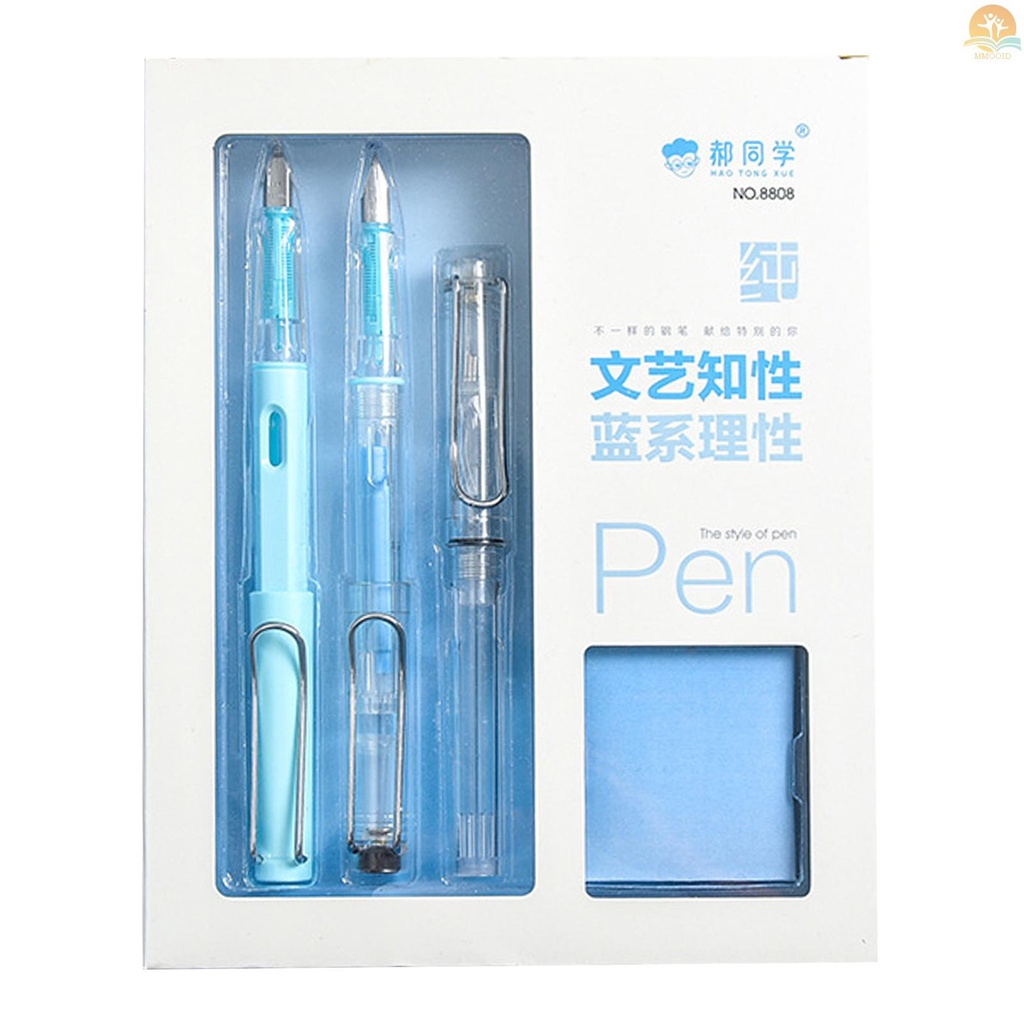 In Stock Fountain Pen Set 0.5mm Nib Dengan 12kartrid Tinta 2matahari1 Penyerap Tinta Tulisan Yang Sangat Baik Hadiah Untuk Pelajar Sekolah Kantor Bisnis Pria Dan Wanita