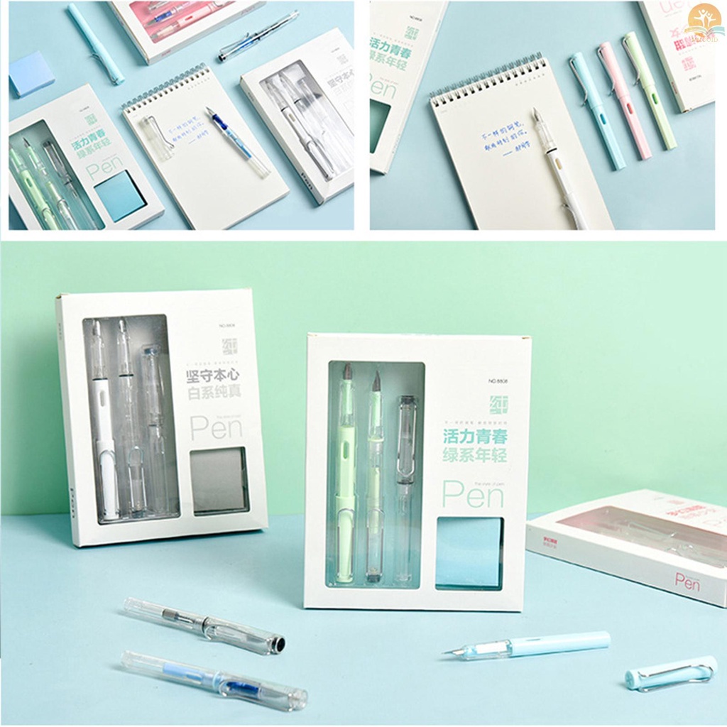 In Stock Fountain Pen Set 0.5mm Nib Dengan 12kartrid Tinta 2matahari1 Penyerap Tinta Tulisan Yang Sangat Baik Hadiah Untuk Pelajar Sekolah Kantor Bisnis Pria Dan Wanita