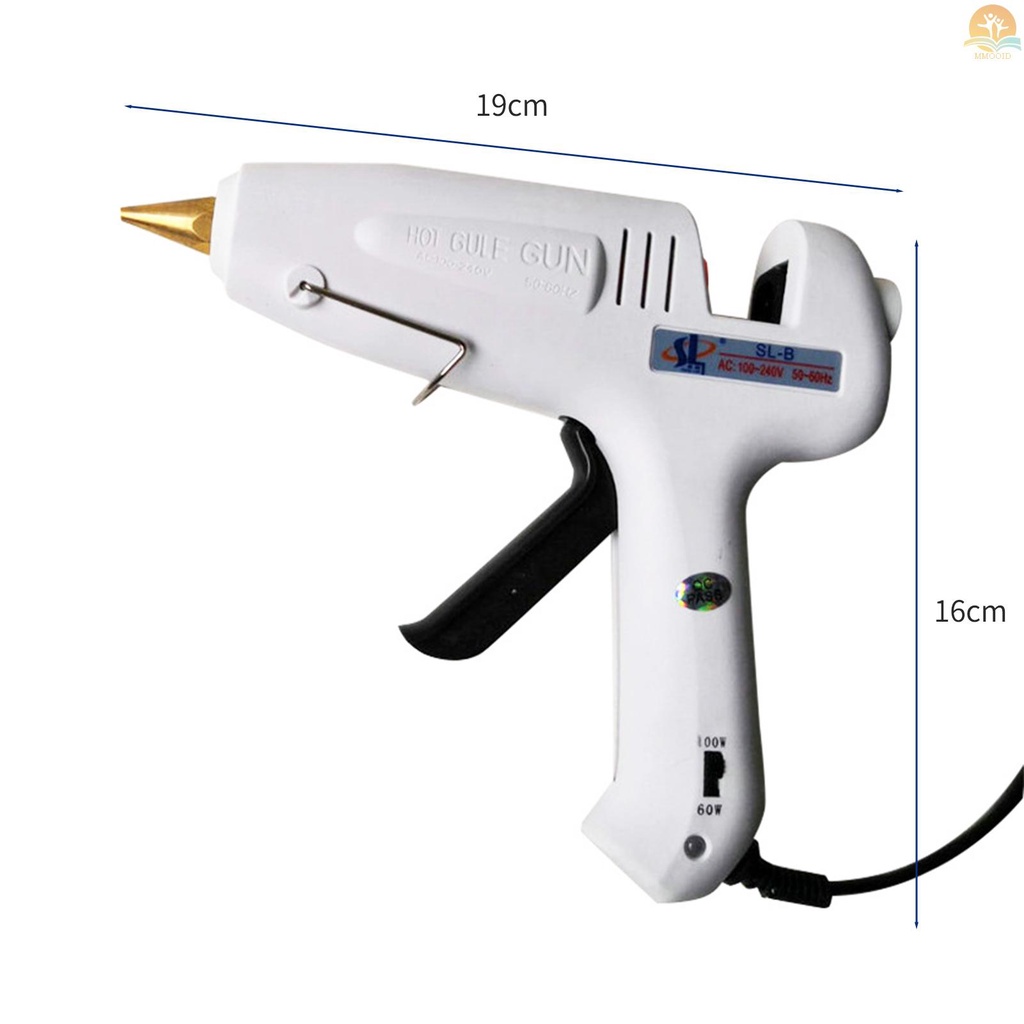 In Stock Professional Hot Melt Glue- Dual Power 60W 100W Metal Nozzle with 11pcs Glue Sticks for DIY Arts &amp; Crafts Projects Handcraft Decoration Carpentry Repairs Tool Wood Glas