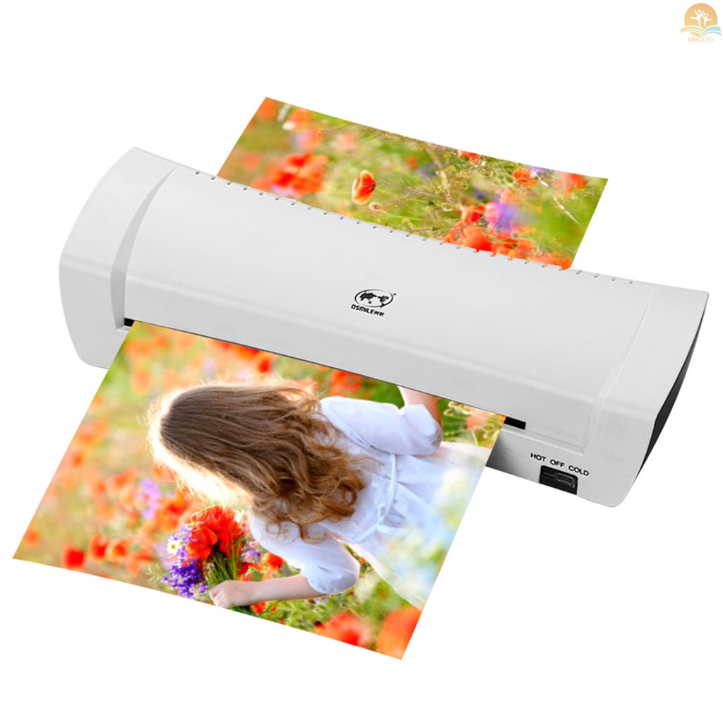 In Stock OSMILE SL200 Mesin Laminator Panas Dan Dingin Mesin Laminating Dua Rol Ukuran A4 Untuk Dokumen Foto Gambar Kartu Kredit Perlengkapan Elektronik Kantor Sekolah Rumah