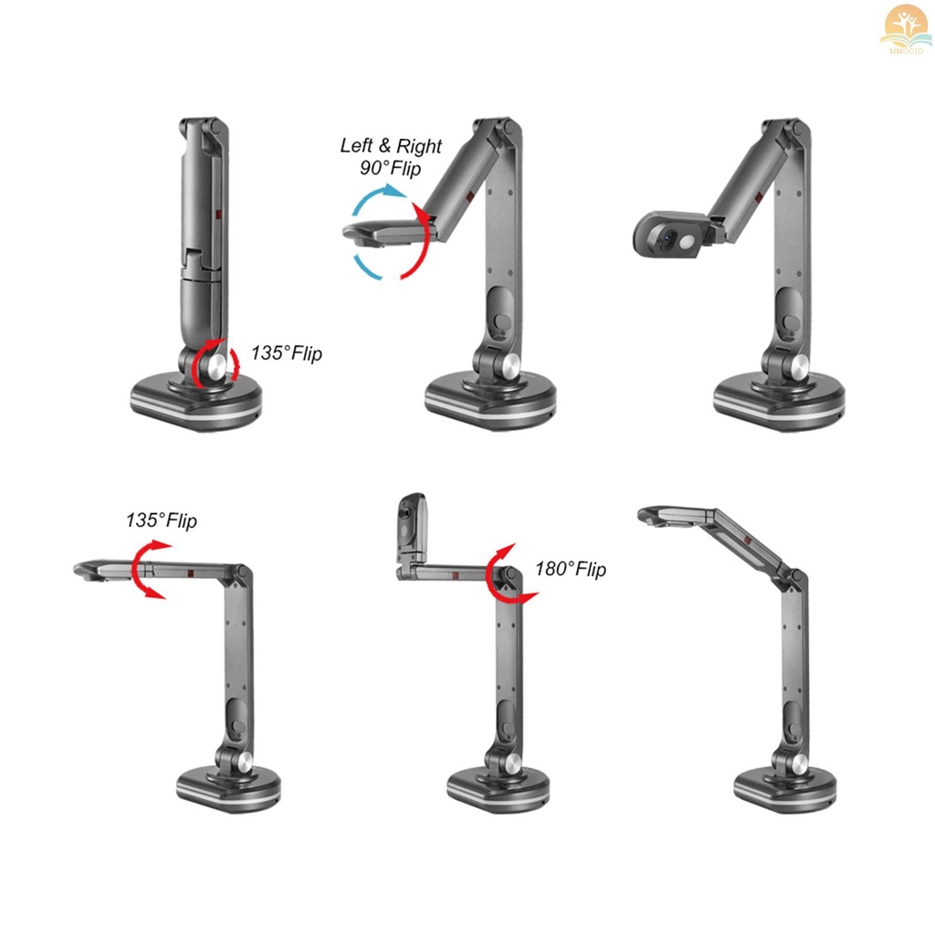 In Stock JOYUSING V500S USB 2-in-1 Document Camera &amp; Book Scanner Webcam Dengan Auto Focus 8mega-pixel High-Definition Max. Lampu LED Ukuran Scanning A3 Kompatibel Dengan Mac Windows Ch