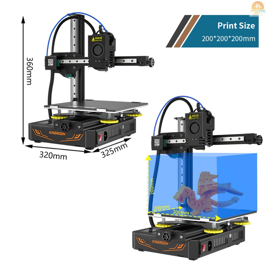 In Stock KINGROON KP3S Pro 3D Printer Dengan Titan Extruder XZ axis Linear Guide Rel Platform Kaca Touchscreen Carborundum Dukungan Resume Printing Deteksi Filamen 3D Printing M