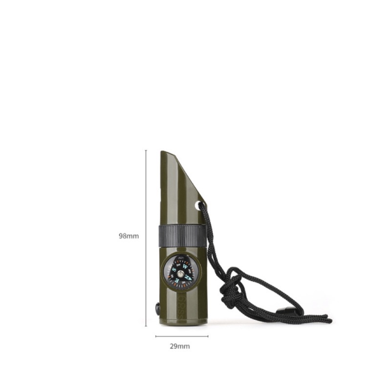 MultiTone 7-in-1 Peluit SOS Multifungsi dengan Compass dan Senter LED