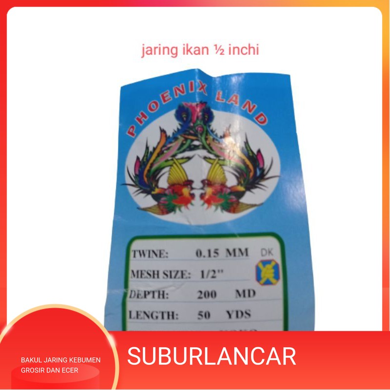 JARING IKAN ½ INCHI 0.15 200/50 YOKO JARING IKAN KECIL JARING IKAN SENAR JARING IKAN WADER JARING