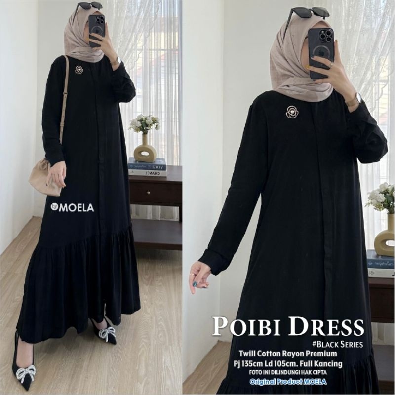 POIBI DRESS ORI MOELA | Ld105 Twill Cotton Rayon Premium