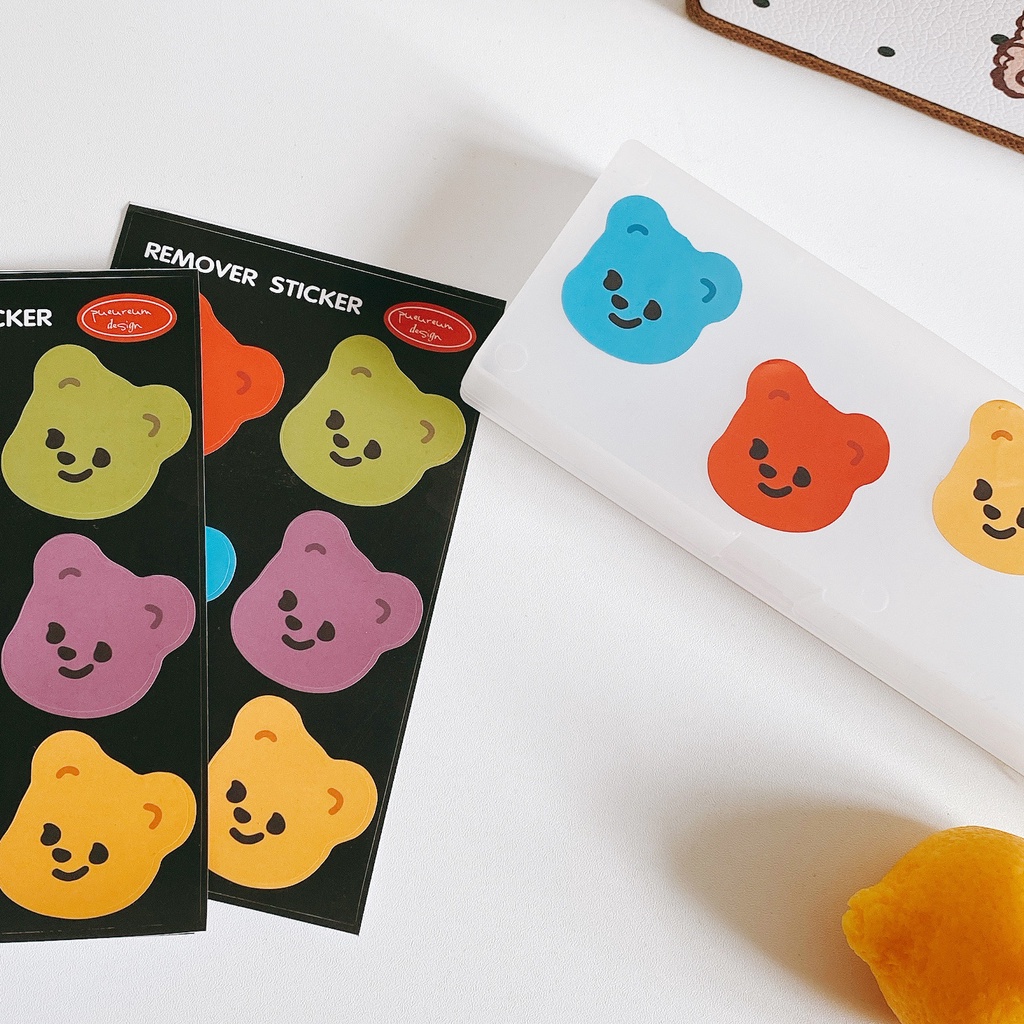 Gaya Korea Beruang Kecil Yang Lucu Sealing Stiker Komputer Dekorasi Ponsel Kartun Stiker