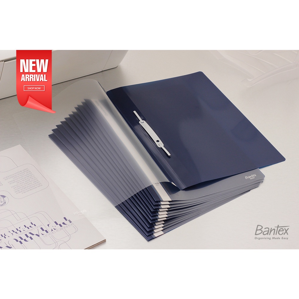 

[Artomas] 12 pcs Business File Folio Map Plastik Snel Hecter Map Bisnis Bantex Trendy Quotation Folder Blue 3224 01
