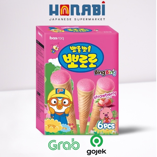 

Salin Pororo Ice Cone Snack Strawberry 54g - Snack Rasa Stroberi Made In Korea