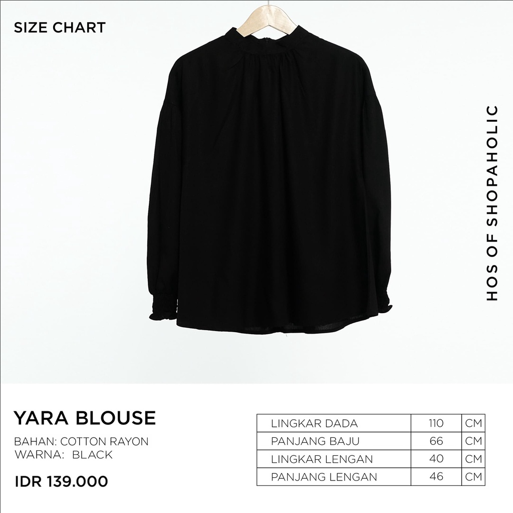 YARA BLOUSE - Atasan - Blouse Wanita - Katun Rayon - All Size