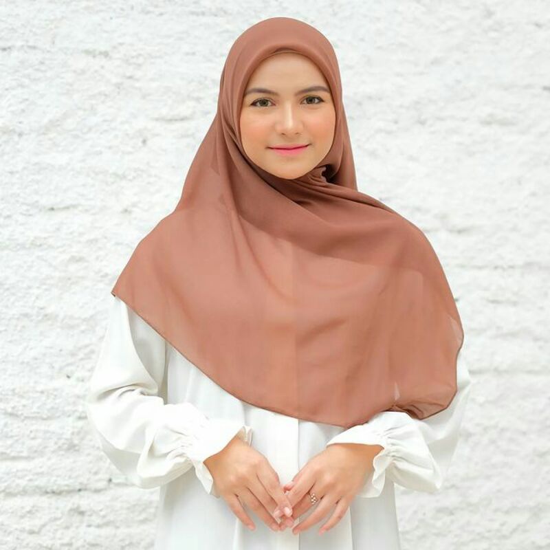 COD kerudung jiilbab / hijab segi empat bahan bella square polos jahit tepi neci murah premium warna