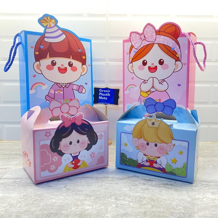 

10PCS GIFT BOX / 8PCS KANTONG HADIAH ULANG TAHUN / GOODIE BAG - 8PCS BIRU GABLE