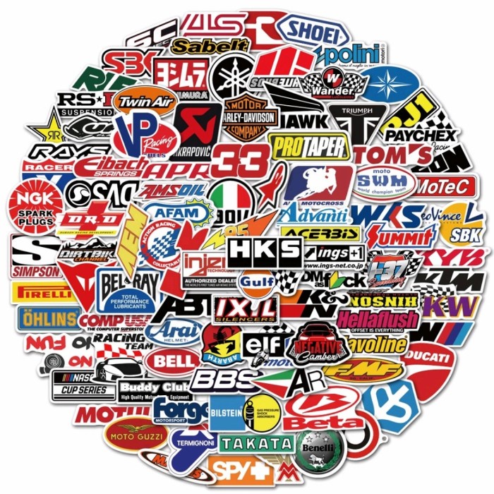 

50/70/100 Pcs STICKER BRAND LOGO Stiker Keren Waterproof Grafitti - 50 Pcs Caution