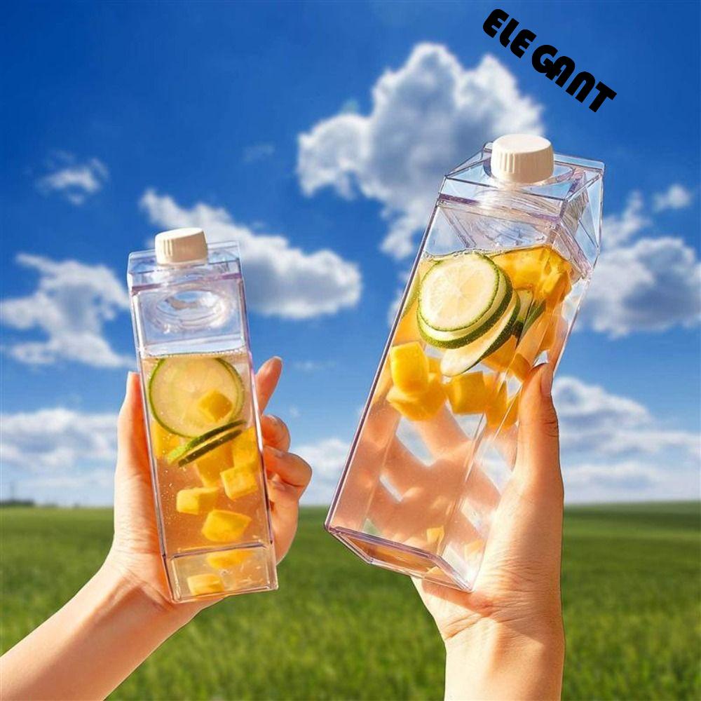 【 ELEGANT 】 Botol Air Minum Teh500/1000ml Transparan Anti Bocor Bening Susu Karton