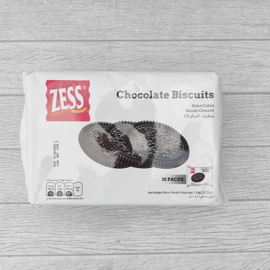 

Zess Chocolate Biscuits 148g Biskuit Coklat Vegan Vegetarian