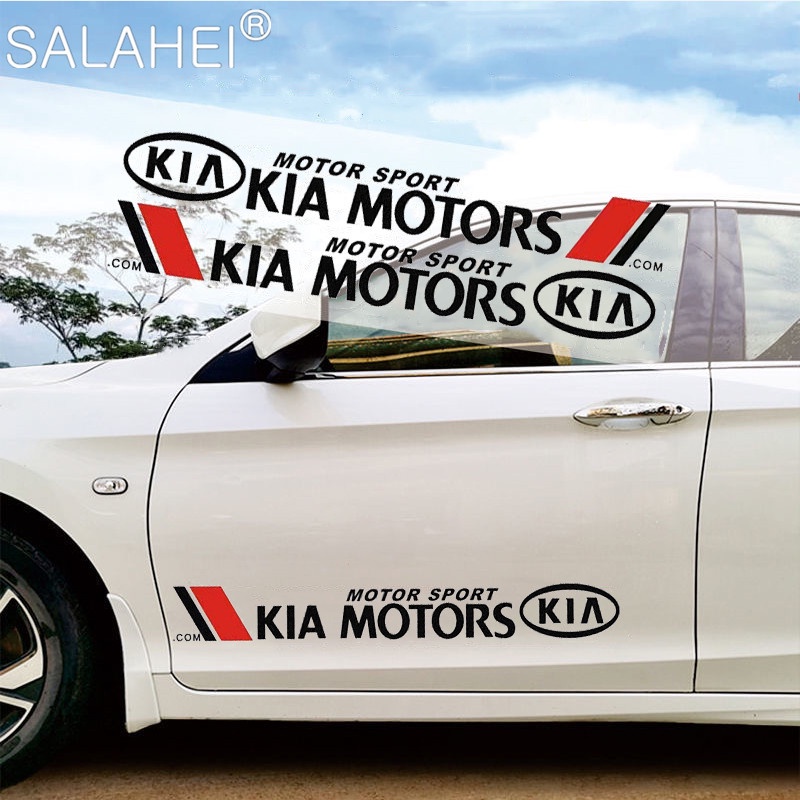 2pcs Stiker Sisi Pintu Mobil Logo Sisi Eye-catching Untuk KIA Morning Seltos K2 K3 K5 Carens XCeed F