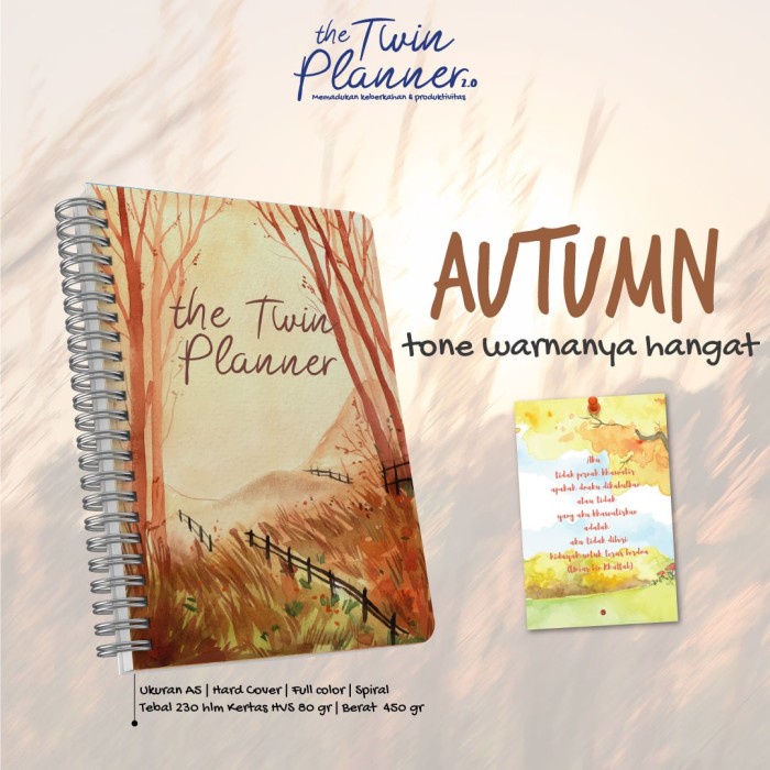 

✨BISA COD✨ -Buku Agenda Twin Planner (Penerbit Aqwam) - Autumn