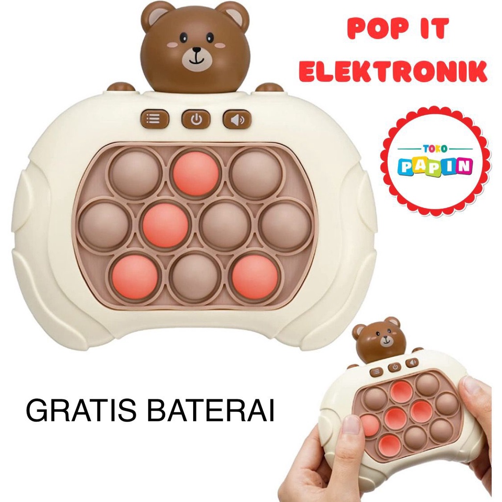 TokoPapin Mainan Pop It Elektronik Elektrik Push Pop Bubble Fidget Toy Game Anak Mainan Pencet Penghilang Stres