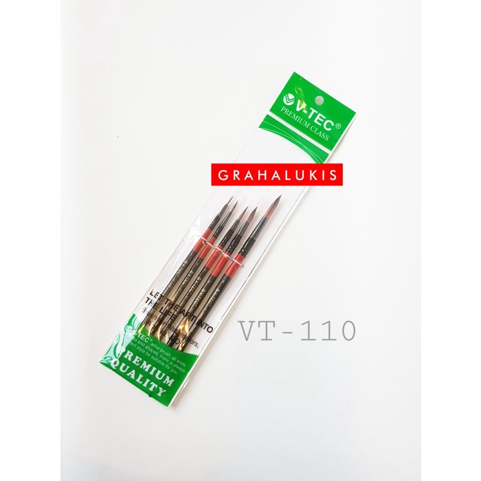 

V-Tec Round Brush VT-110 Set 5 / Kuas Lukis Set 5