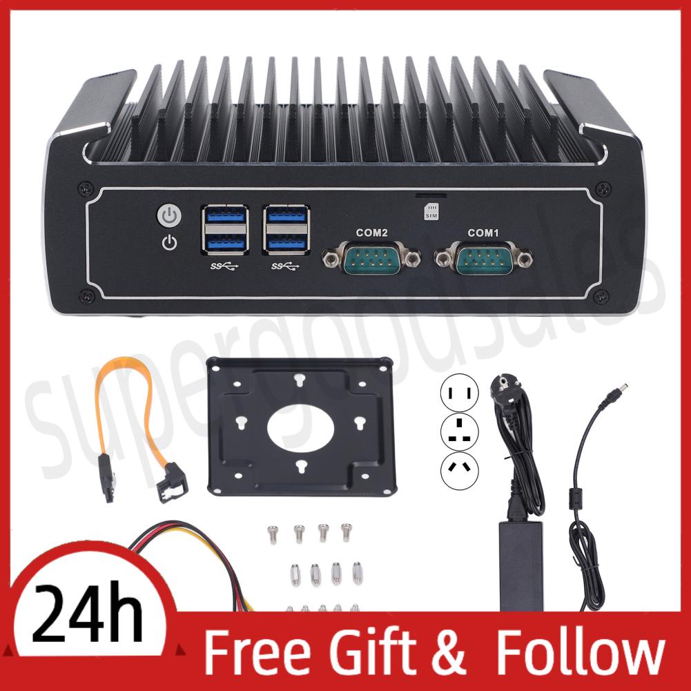 Supergoodsales Fanless Industrial PC  USB Port Interference Resistant  Independent Network Selection Quiet Heat Dissipation for Automated Industry