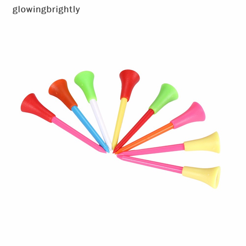 [glowingbrightly] 50pcs /bag Tee Golf Plastik Multi Warna 83mm Bantalan Karet Tahan Lama Top Golf Tee TFX