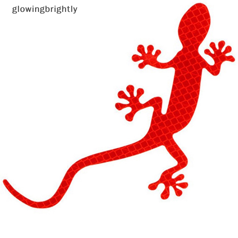 [glowingbrightly] Stiker Reflektif Tanda Peringatan Keamanan Tape Reflektif Aksesoris Eksterior Otomatis Gecko Reflektif Strip Reflektor Cahaya TFX