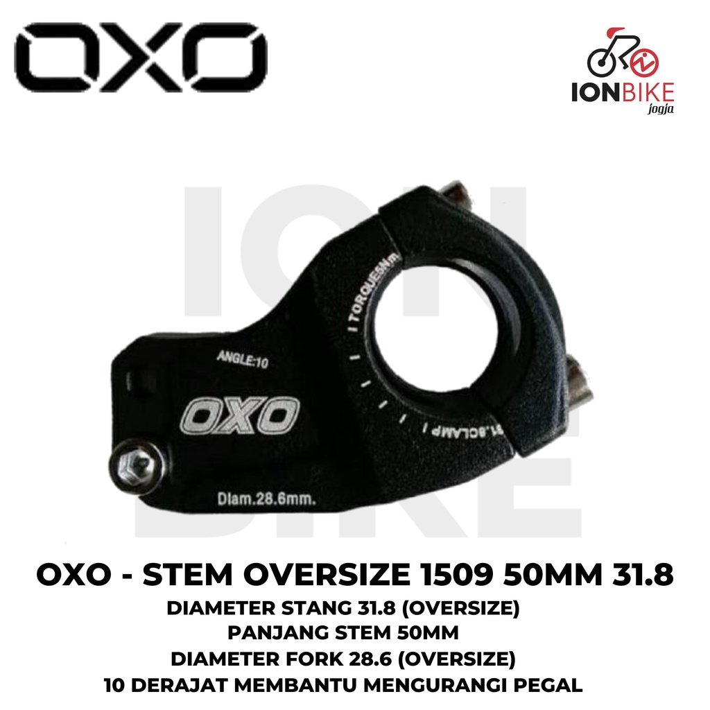 Stem MTB OXO Oversize 31.8 50mm OS Sepeda Gunung Stang 5 cm 50 mm 5cm Pendek Fork 28.6 Murah Awet Ri