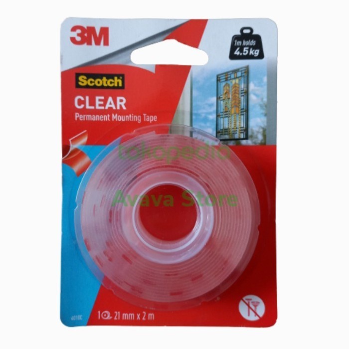 

3M Scotch clear permanent mounting tape original USA 21mm x 2m