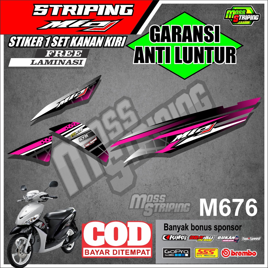 MASS Striping - Striping Sticker List Variasi Motor Yamaha MIO J 2012 2013 2014 semi fullbody Stripi