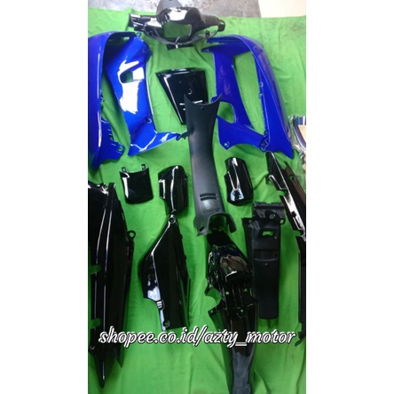 cover body full set SUPRA FIT/SUPRA X LAMA BIRU-HITAM  bodi halus dan kasar
