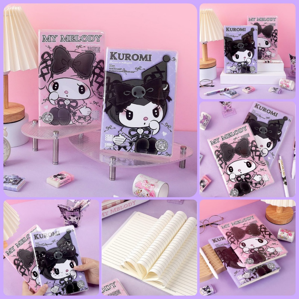 

GULAGULA - NOTEBOOK BUKU TULIS A5 | SAMPUL BENING EVA ISI 80 LEMBAR MOTIF KUROMI MIDNIGHT | MY MELODY PINK | BUKU TULIS CATATAN | BUKU SAMPUL KUROMI SANRIO | DIARY BOOK | ALAT TULIS DAN KERTAS A5 | BOOK SANRIO