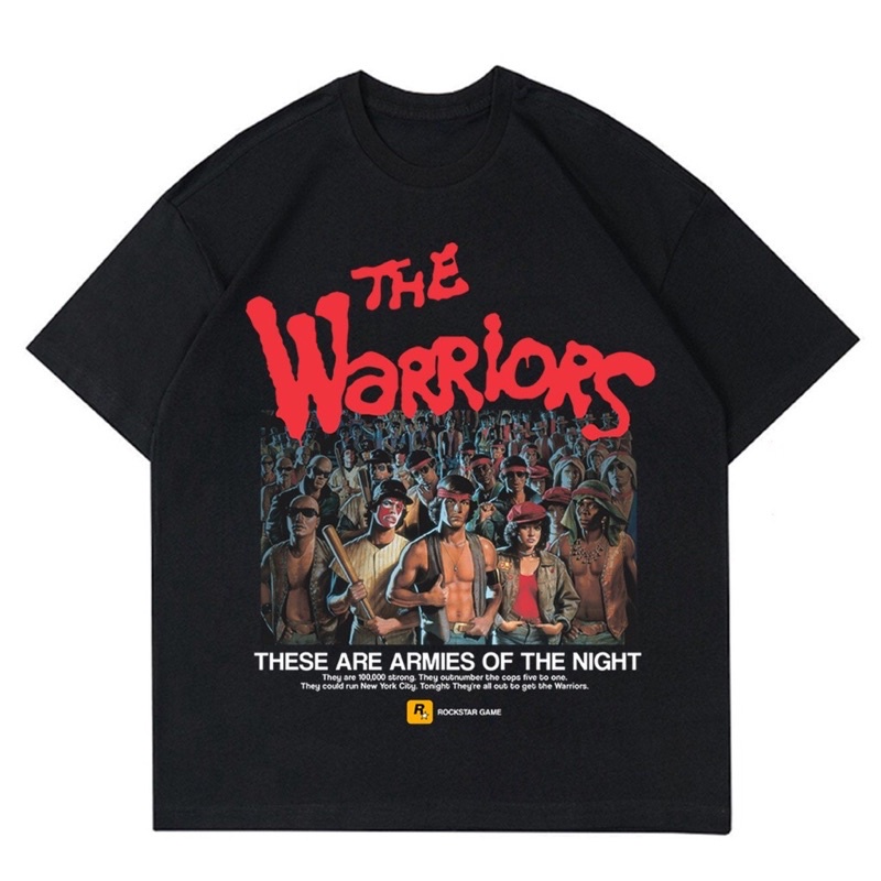 KAOS THE WARRIORS VINTAGE | T-SHIRT FILM GAME THE WARRIORS | RAP TEE THE WARRIORS HITAM OVERSIZE