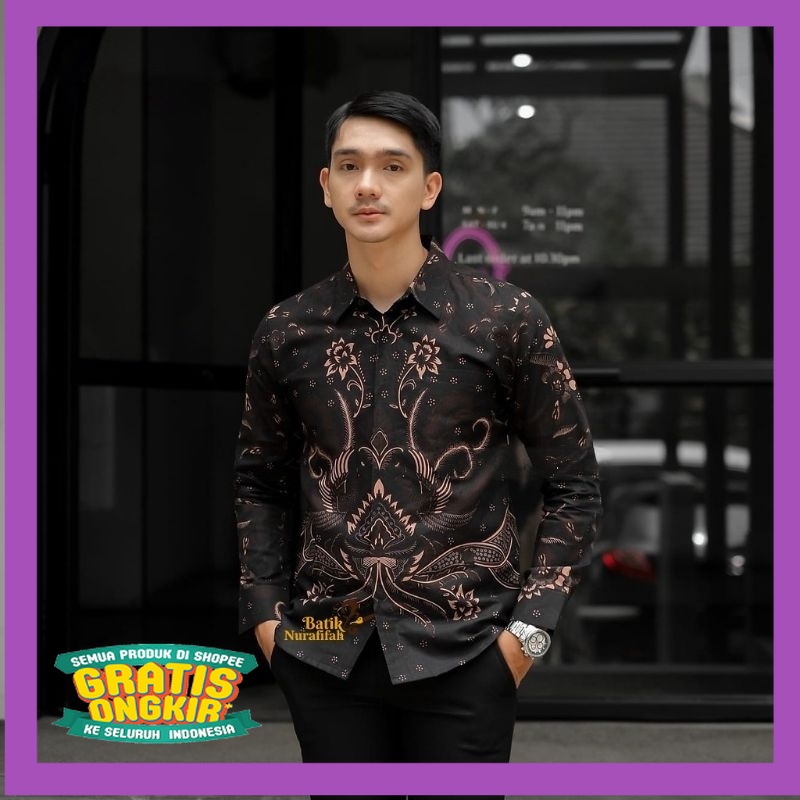 OUTFIT TRENDY KEREN MURAH TERLARIS /BAJU ATASAN KEMEJA BATIK PRIA LENGAN PANJANG SLIMFIT PREMIUM LAP