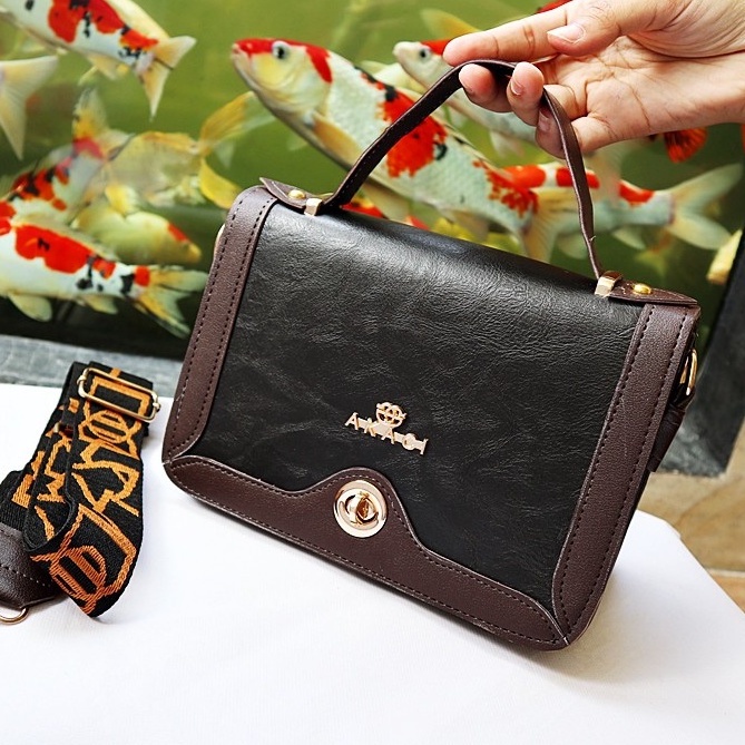 CUCI GUDANG Akaci Tas Selempang Kunci Putar Oval Lexus Original Terbaru kekinian Korea Free cover ba