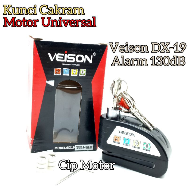 Kunci Disk Gembok Cakram VEISON DX19 ALARM VEISON DX-19