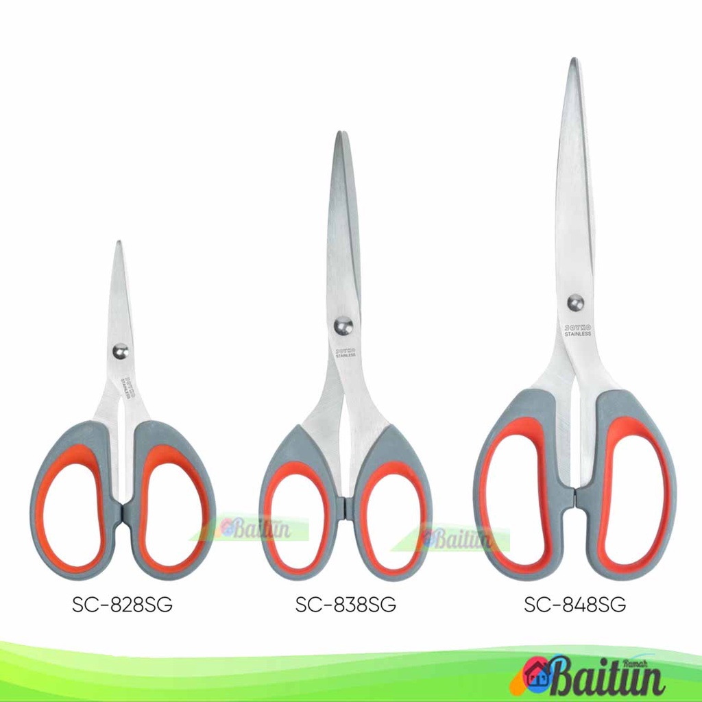 

Baitun Gunting Scissors Soft Grip Joyko [SC-828SG SC-838SG SC-848SG] / Gunting Abu-Abu Super Tajam Alat Potong Rambut Memotong Kain Plastik / Pemotong Sayur Kertas Besar Sedang Kecil