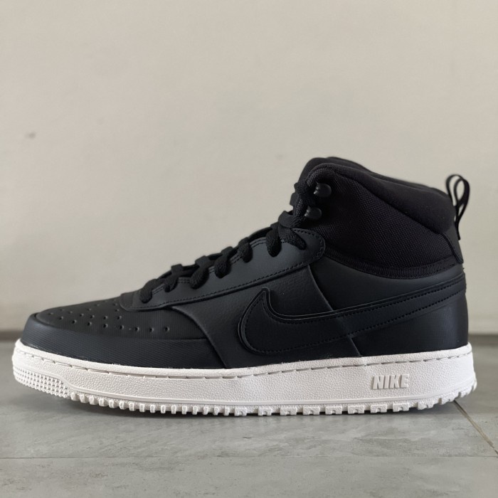 NIKE COURT VISION MID WINTER SEPATU SNEAKERS CASUAL SIZE 46 47 BESAR - Hitam, 46 (30cm)