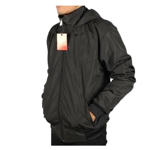 Jaket Parasut Pria Windrunner Polos Hitam M-XXL Jaket Parasit Murah - Hitam,M