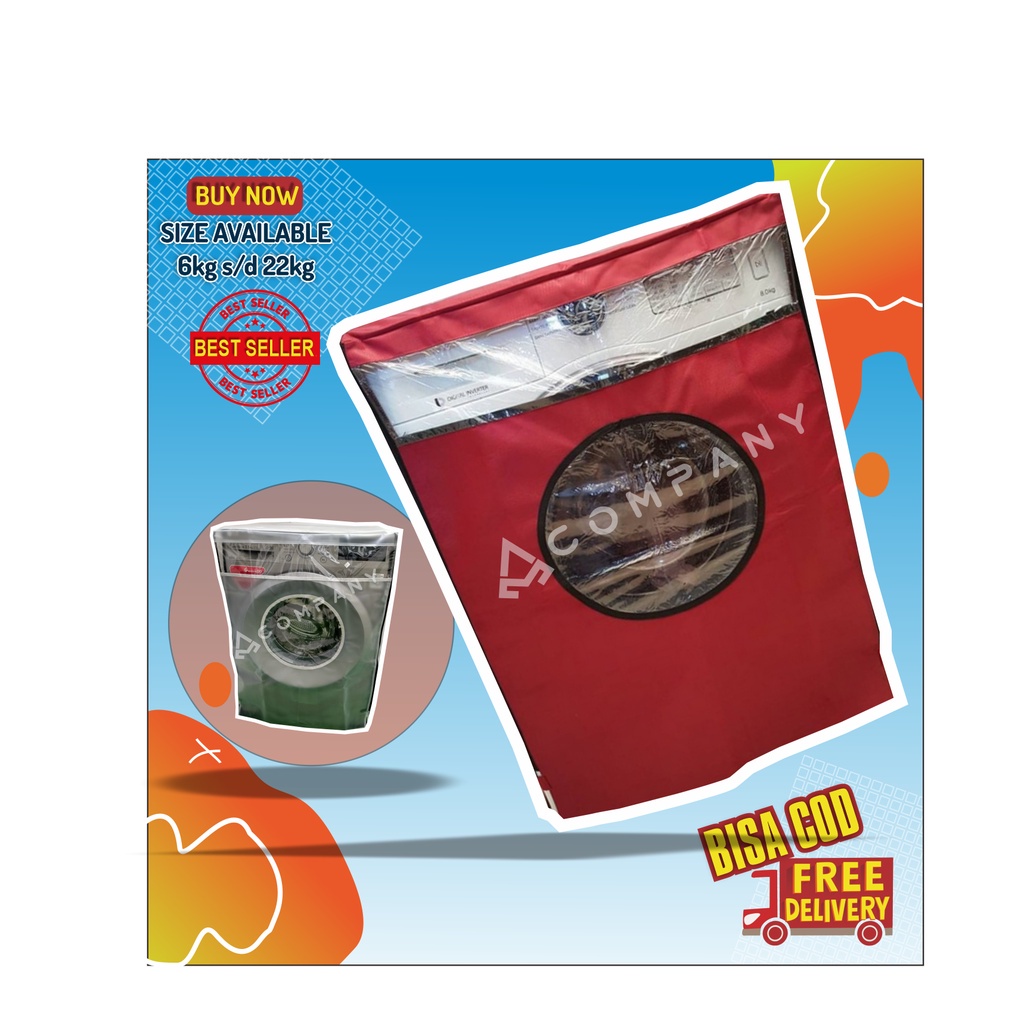 cover mesin cuci/tutup pelindung sarung/peralatan cuci front loading bukaan depan 1 tabung anti air (READY STOCK)