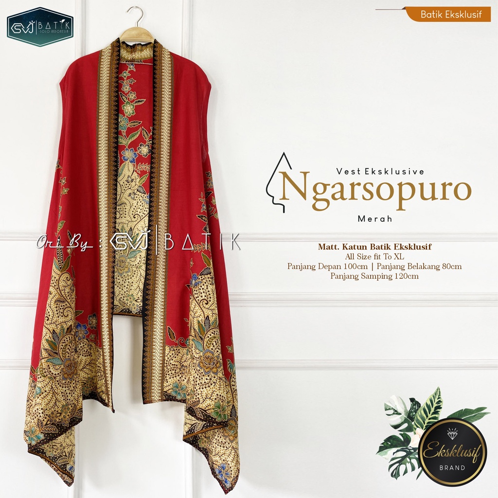 [ORI SVJ] VEST BATIK EKSKLUSIF ATASAN OUTER WANITA MODERN ORI BY SVJ BATIK