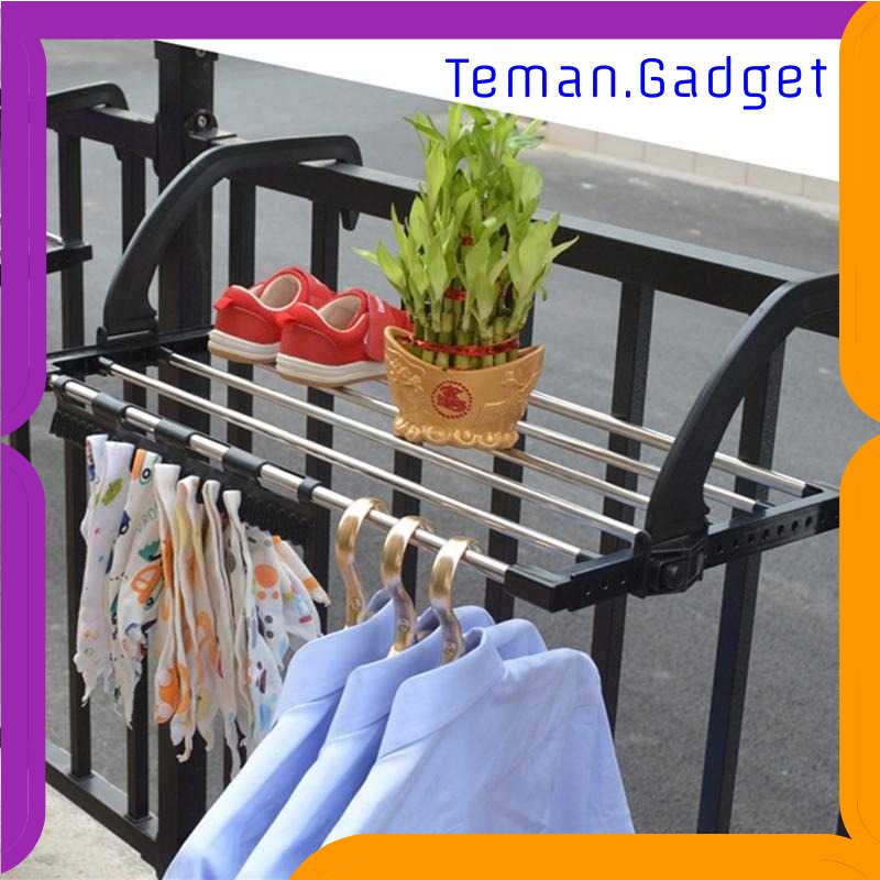 TG - ART OUNONA Rak Gantungan Jemuran Handuk Baju Drying Balcony Rack - OU114