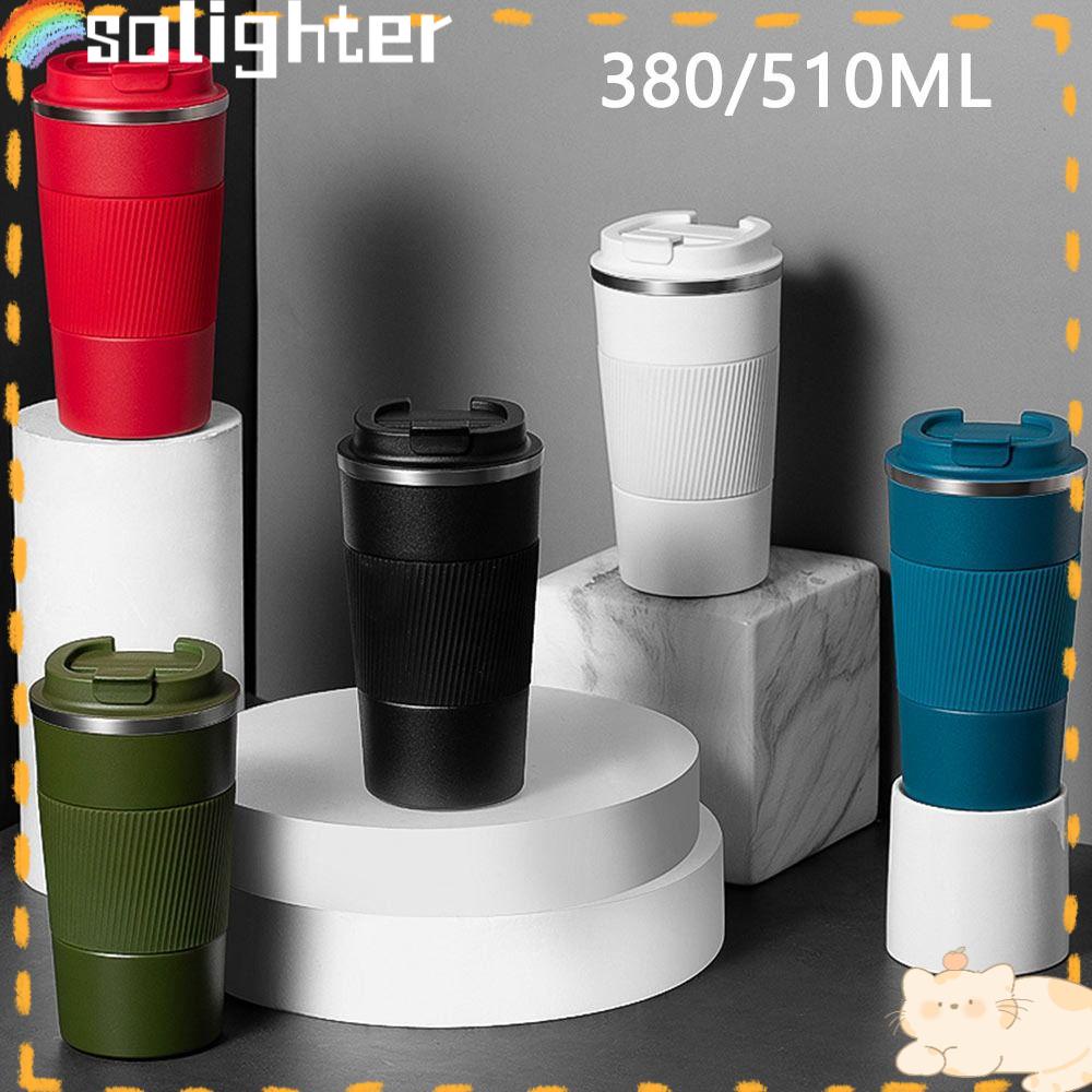 Solighter Mug Kopi Anti Bocor Travel Silicone Sleeve Insulated Cup