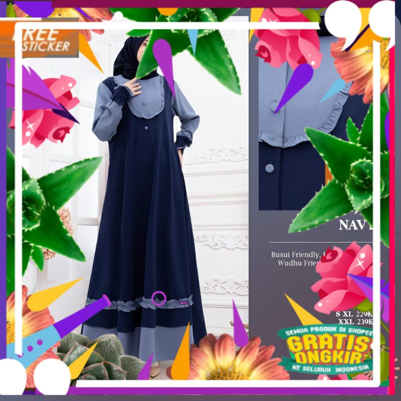 SALE GAMIS AURANY AD 04 FIORI SERIES GAMIS DEWASA BUSUI/ solat sholat ied idul adha