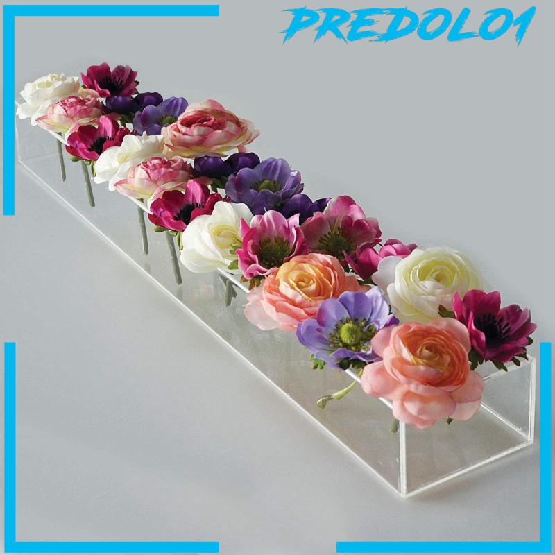 [Predolo1] Vas Bunga Persegi Panjang Floral Centerpiece Untuk Meja Makan Panjang 24inci