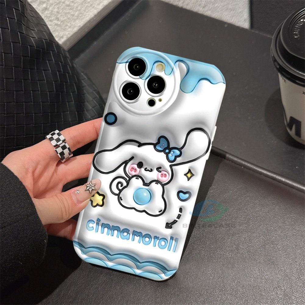 Realme 10 C55 C15 C12 C25S C11 C20 Realme5 5i 6i C3 8i C21Y C25Y Puding Anjing Dan Cinnamoroll Silicone Airbag Case Binteacase